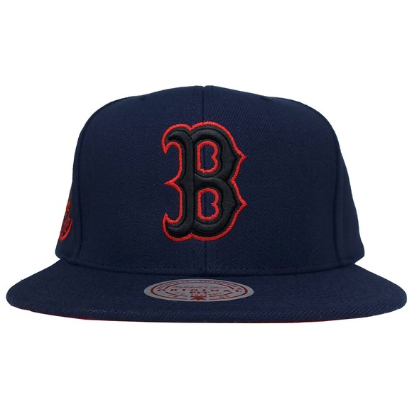 Boston Red Sox Mitchell & Ness MLB Snapback Hat Cap 3D‎ Logo Side Logo Navy NWT - Picture 1 of 8